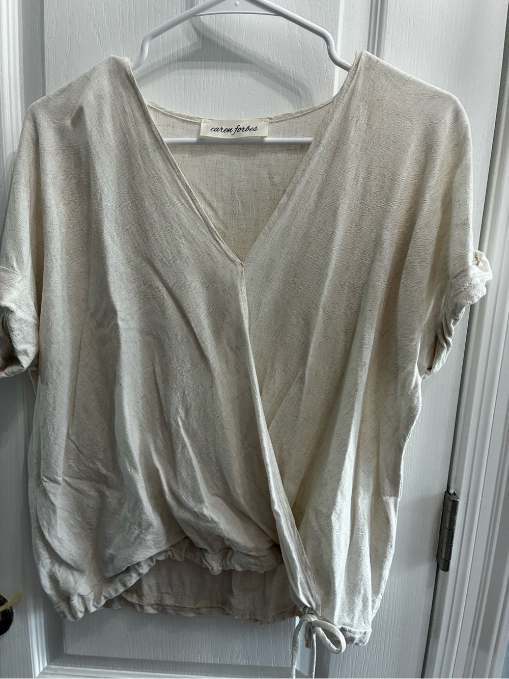 Faux wrap top Linen blend Size Large